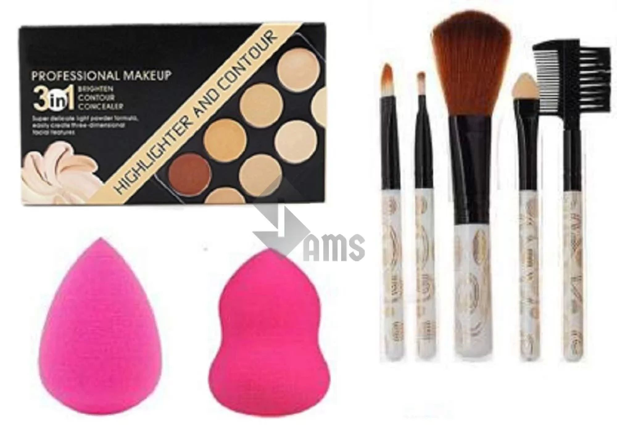 Sams Concealer Palette And  makeup brush sponge Combos.webp